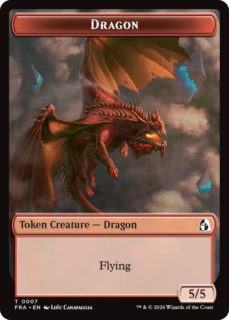 Dragon // Treasure Double-Sided Token [Reality Fracture Tokens] | Exor Games Bridgewater