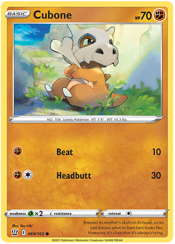 Cubone (069/163) [Sword & Shield: Battle Styles] | Exor Games Bridgewater