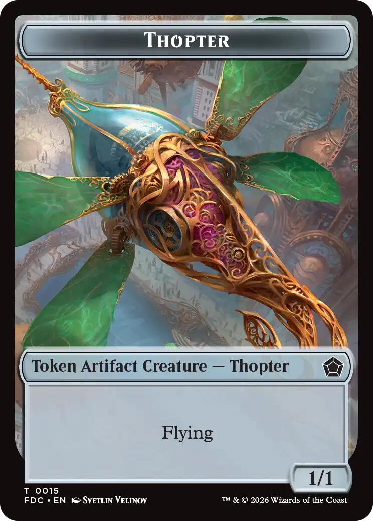 Thopter // Phyrexian Germ Double-Sided Token [Foundations Commander Tokens] | Exor Games Bridgewater