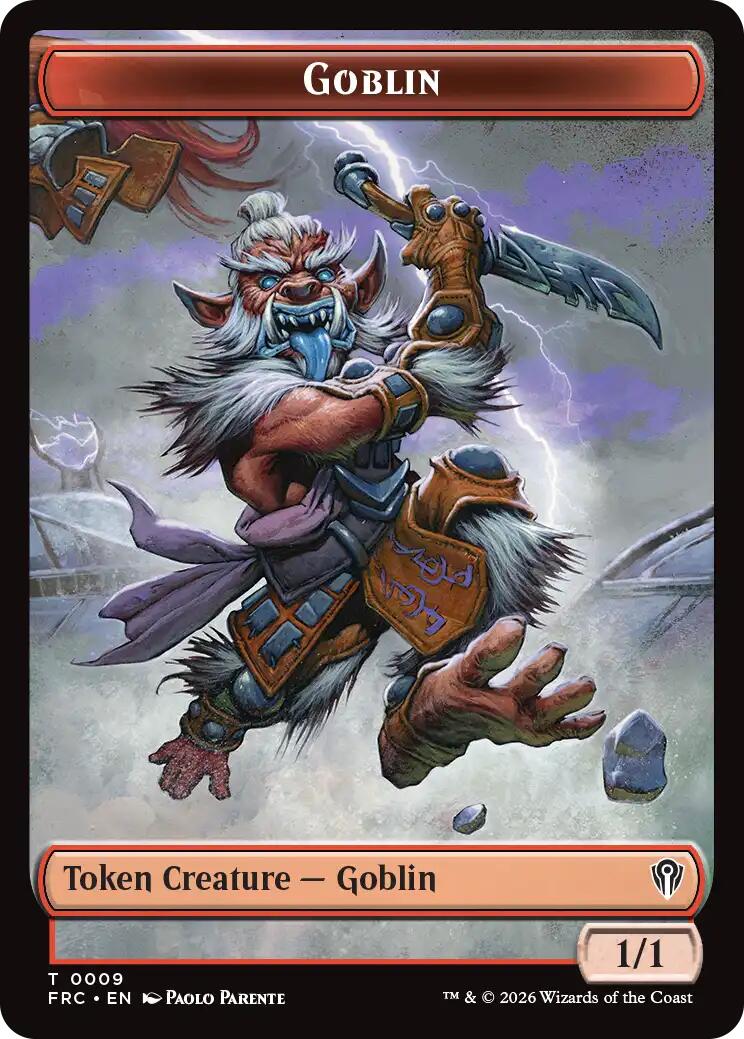 Goblin // Spirit Double-Sided Token [Reality Fracture Commander Tokens] | Exor Games Bridgewater