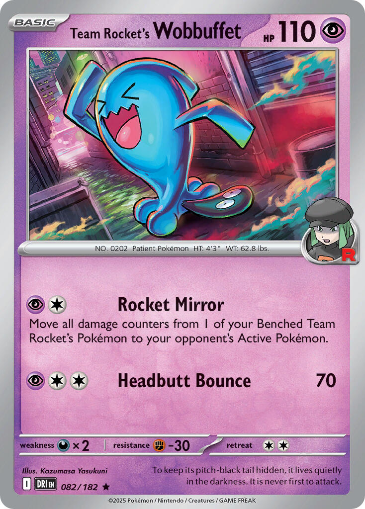 Team Rocket's Wobbuffet (082/182) (Deck Exclusive) [Scarlet & Violet: Destined Rivals] | Exor Games Bridgewater