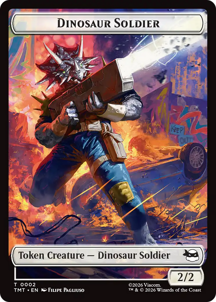 Dinosaur Soldier // Copy Double-Sided Token [Teenage Mutant Ninja Turtles Tokens] | Exor Games Bridgewater