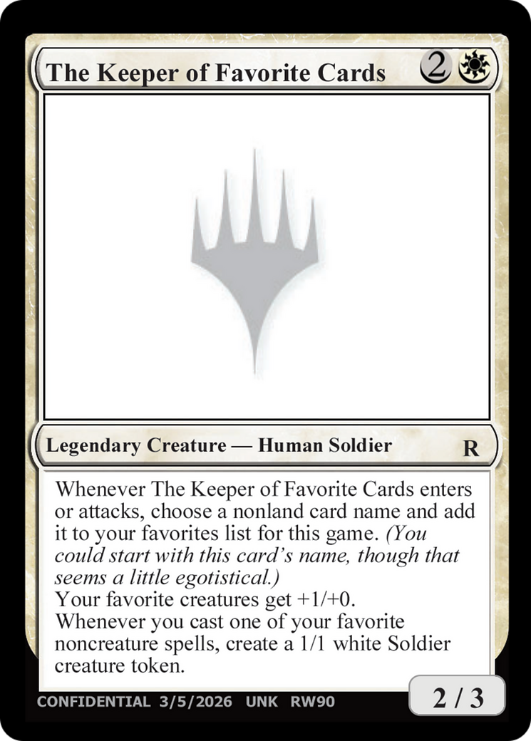 The Keeper of Favorite Cards (3/5/2026) [Unknown Event] | Exor Games Bridgewater