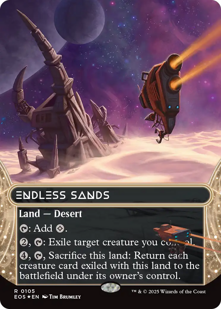 Endless Sands (0105) (Borderless) (Galaxy Foil) [Edge of Eternities: Stellar Sights] | Exor Games Bridgewater