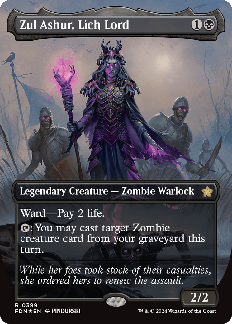 Zul Ashur, Lich Lord (Borderless) (Mana Foil) [Foundations] | Exor Games Bridgewater