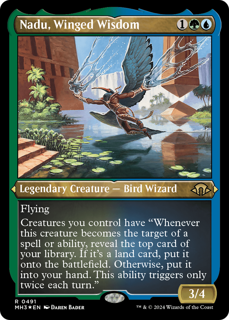 Nadu, Winged Wisdom (Foil Etched) [Modern Horizons 3] | Exor Games Bridgewater