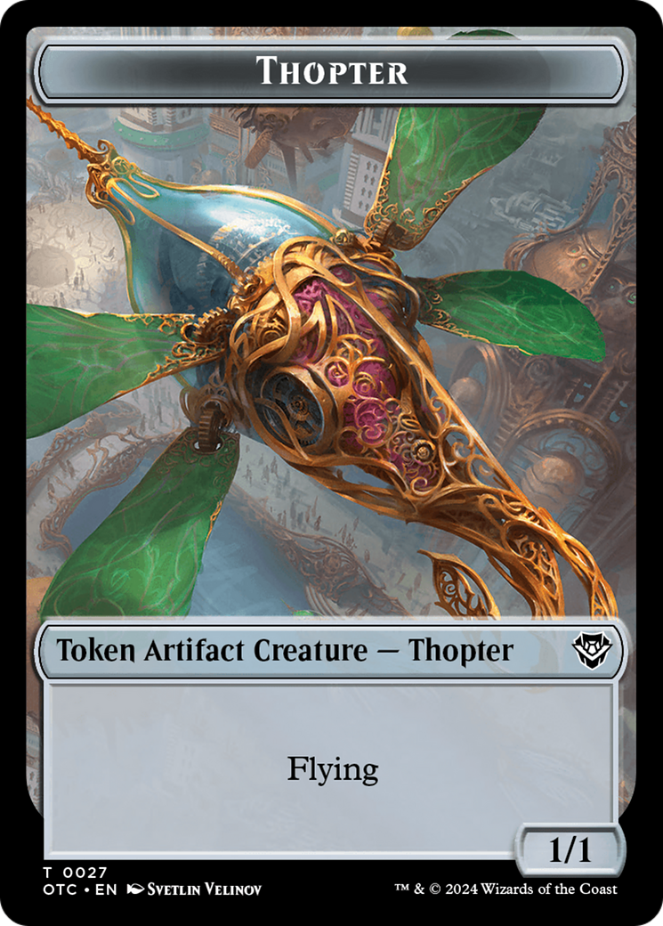 Thopter // Treasure Double-Sided Token [Outlaws of Thunder Junction Commander Tokens] | Exor Games Bridgewater