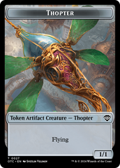 Thopter // Manifest Double-Sided Token [Outlaws of Thunder Junction Commander Tokens] | Exor Games Bridgewater