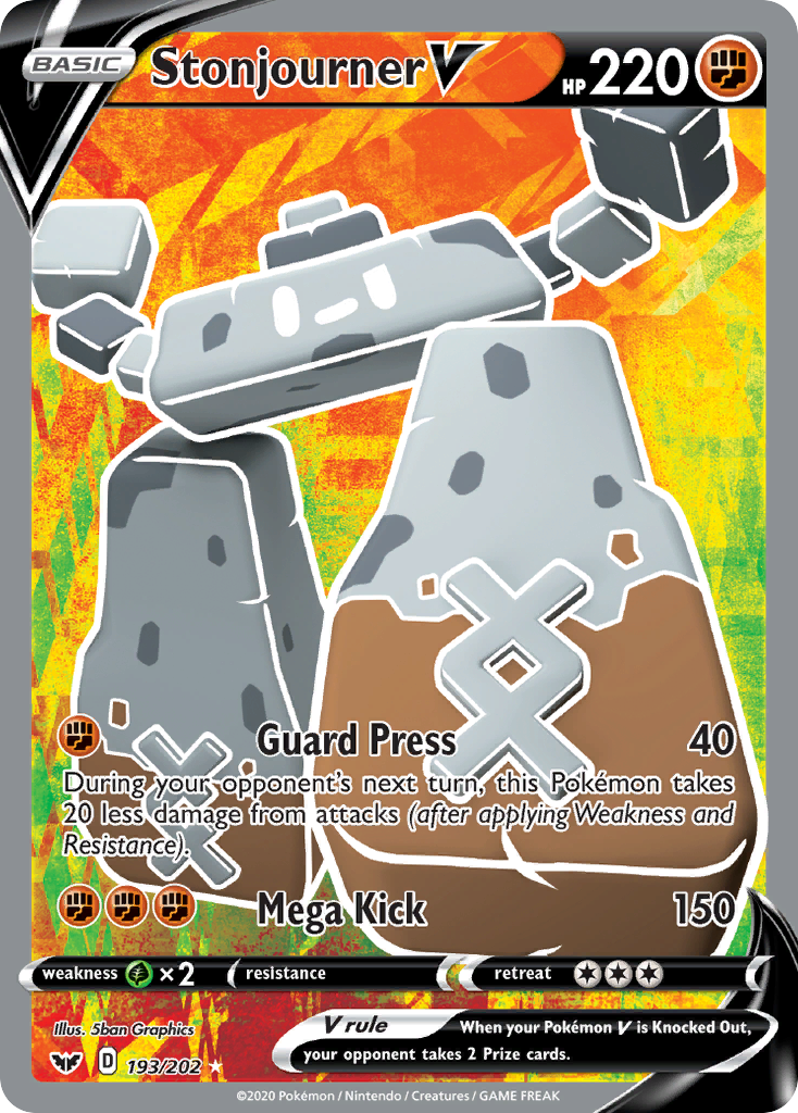 Stonjourner V (193/202) [Sword & Shield: Base Set] | Exor Games Bridgewater