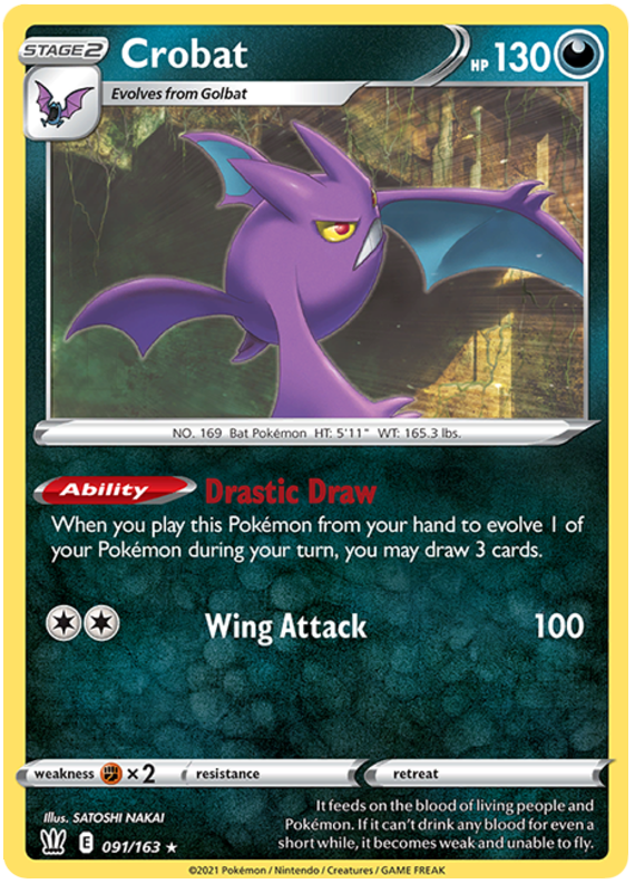 Crobat (091/163) (Theme Deck Exclusive) [Sword & Shield: Battle Styles] | Exor Games Bridgewater