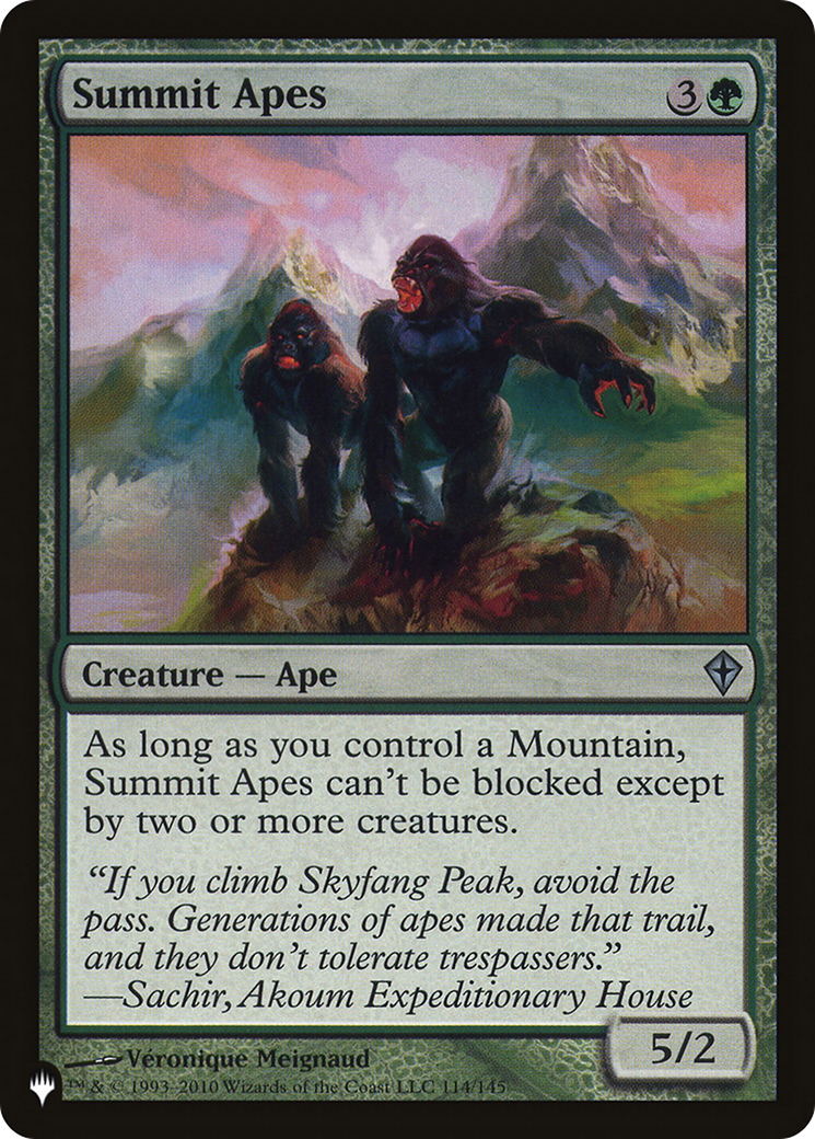 Summit Apes [The List Reprints] | Exor Games Bridgewater