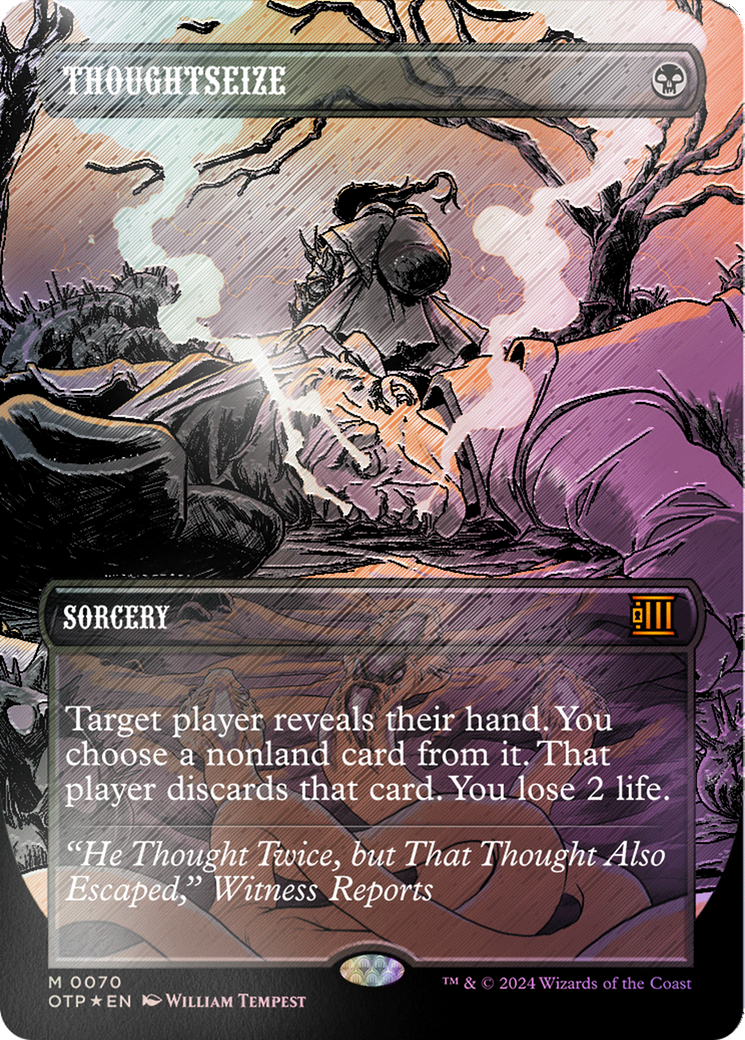 Thoughtseize (Textured Foil) [Outlaws of Thunder Junction: Breaking News] | Exor Games Bridgewater