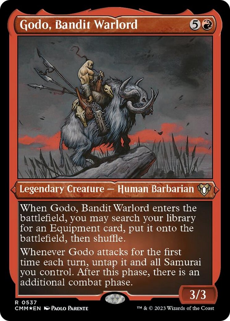 Godo, Bandit Warlord (Foil Etched) [Commander Masters] | Exor Games Bridgewater