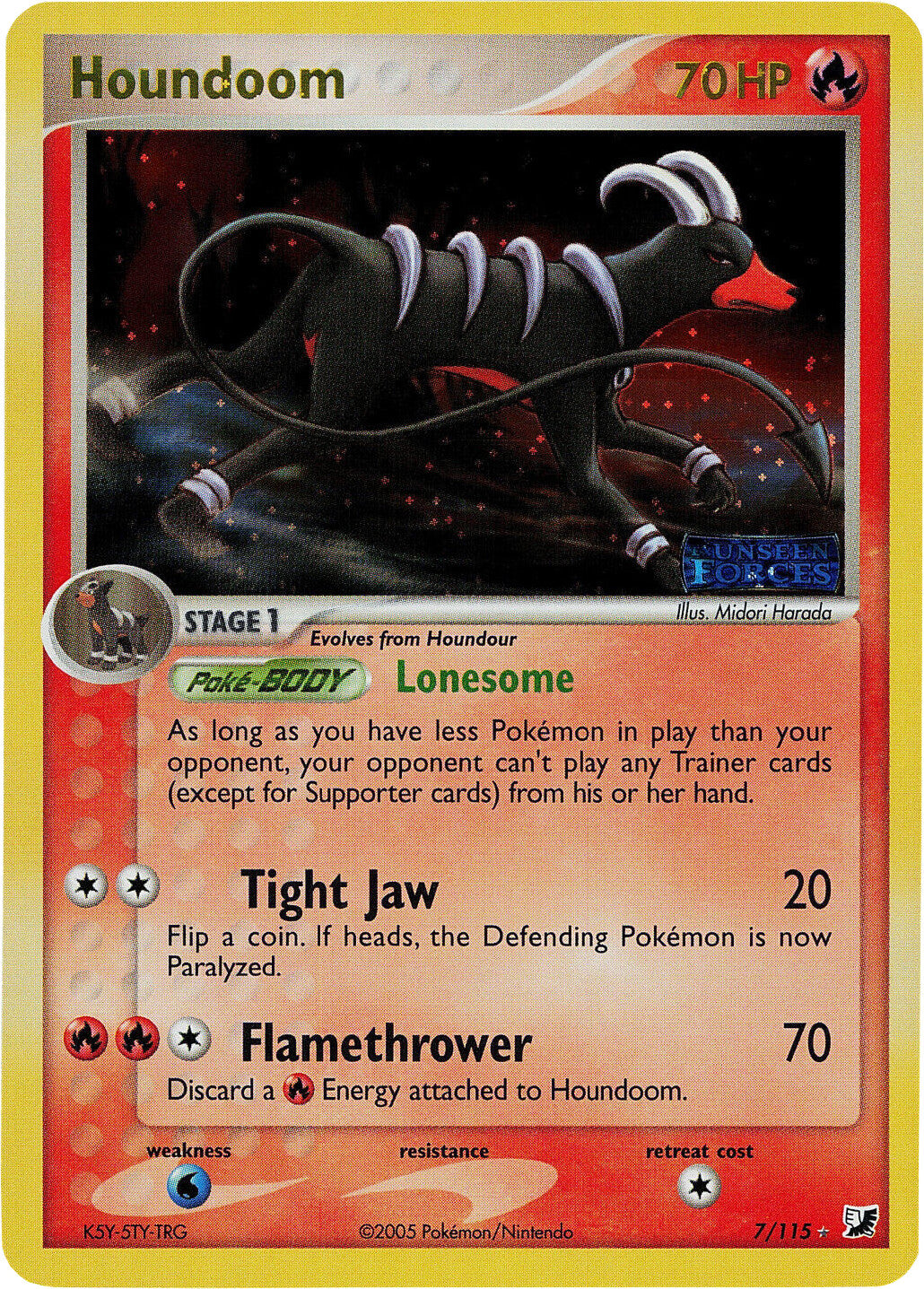 Houndoom (7/115) (Stamped) [EX: Unseen Forces] | Exor Games Bridgewater