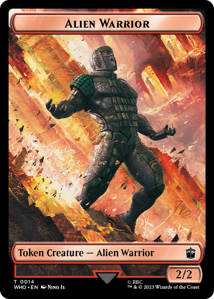 Alien Rhino // Alien Warrior Double-Sided Token [Doctor Who Tokens] | Exor Games Bridgewater