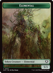 Elemental (0007) // Golem (0014) Double-Sided Token [Edge of Eternities Commander Tokens] | Exor Games Bridgewater