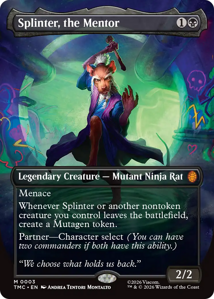 Splinter, the Mentor (Borderless) [Teenage Mutant Ninja Turtles Commander] | Exor Games Bridgewater