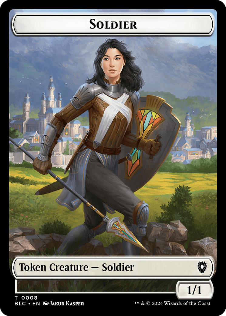 Human // Soldier Double-Sided Token [Bloomburrow Commander Tokens] | Exor Games Bridgewater