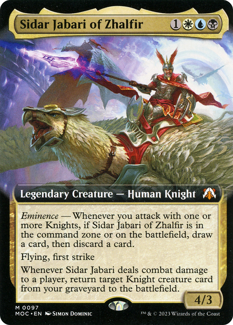 Sidar Jabari of Zhalfir (Extended Art) [March of the Machine Commander] | Exor Games Bridgewater