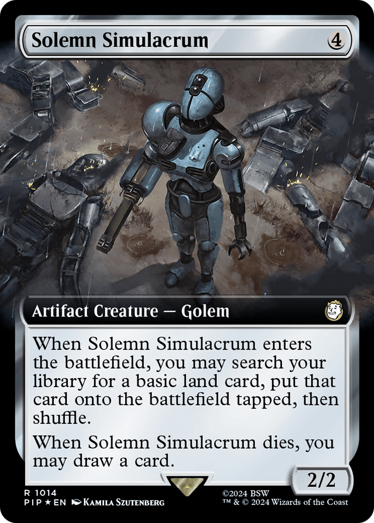 Solemn Simulacrum (Extended Art) (Surge Foil) [Fallout] | Exor Games Bridgewater