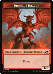 Dinosaur Dragon // Treasure Double-Sided Token [Aetherdrift Tokens] | Exor Games Bridgewater