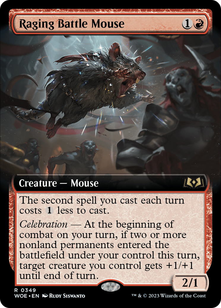 Raging Battle Mouse (Extended Art) [Wilds of Eldraine] | Exor Games Bridgewater