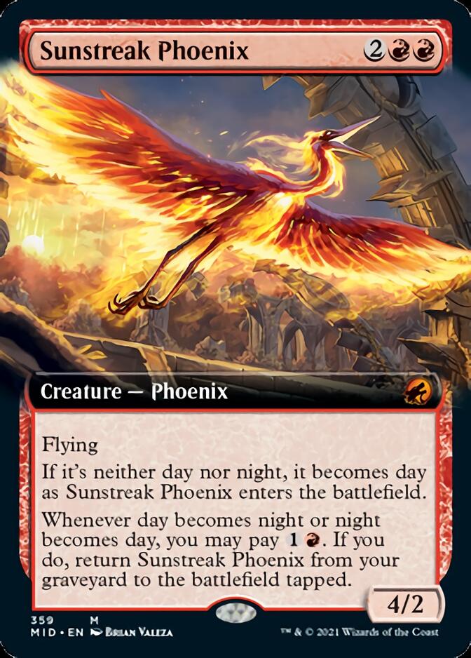 Sunstreak Phoenix (Extended Art) [Innistrad: Midnight Hunt] | Exor Games Bridgewater