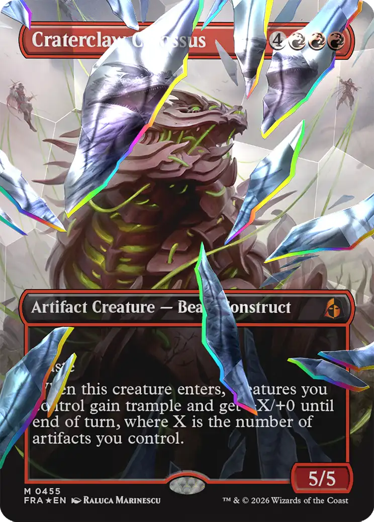 Craterclaw Colossus (Borderless) (Facet Foil) [Reality Fracture] | Exor Games Bridgewater