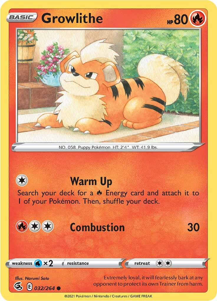 Growlithe (032/264) [Sword & Shield: Fusion Strike] | Exor Games Bridgewater