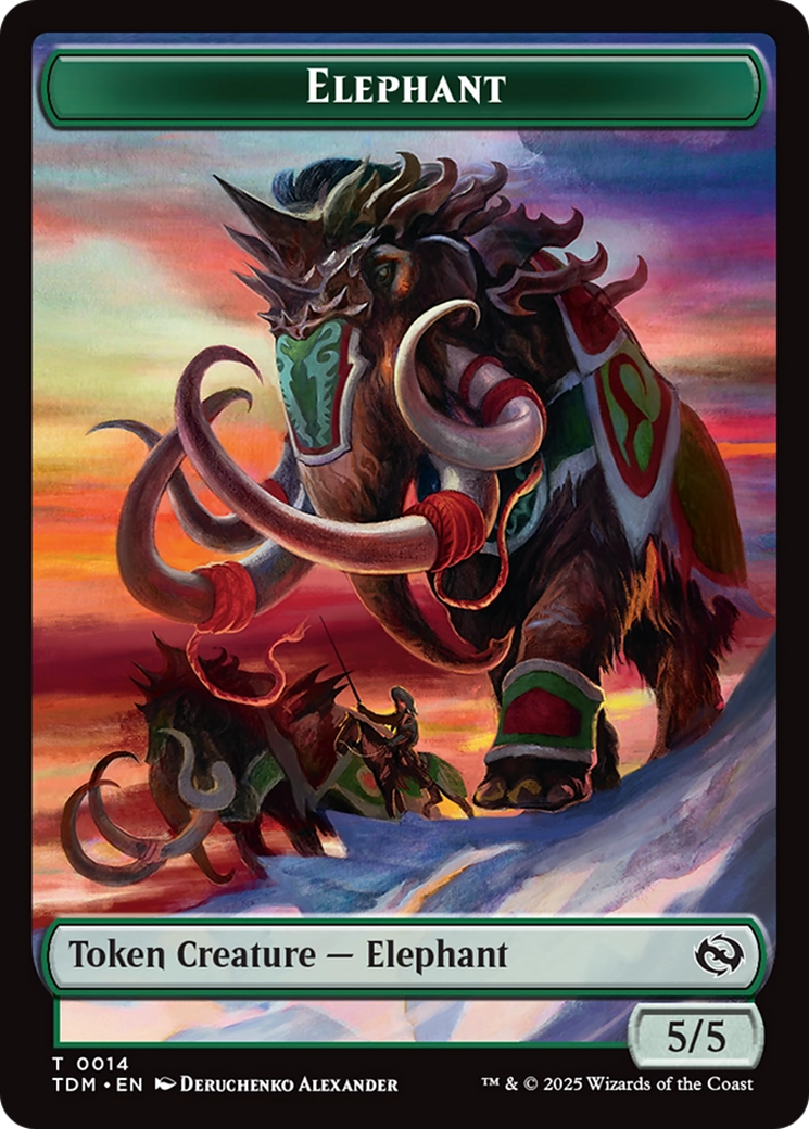 Elephant // Treasure Double-Sided Token [Tarkir: Dragonstorm Tokens] | Exor Games Bridgewater
