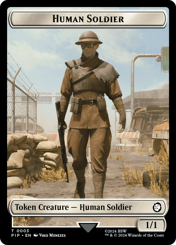 Radiation // Human Soldier Double-Sided Token [Fallout Tokens] | Exor Games Bridgewater