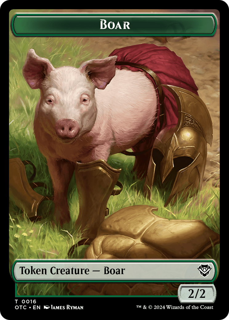 Boar // Drake Double-Sided Token [Outlaws of Thunder Junction Commander Tokens] | Exor Games Bridgewater