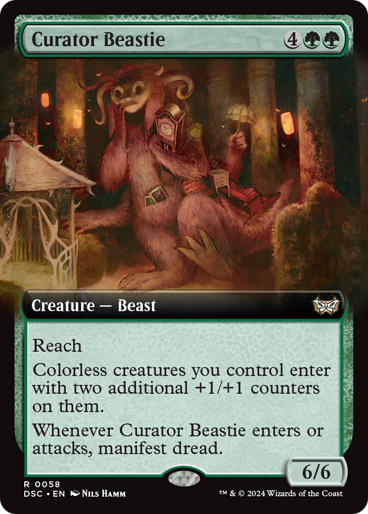 Curator Beastie (Extended Art) [Duskmourn: House of Horror Commander] | Exor Games Bridgewater