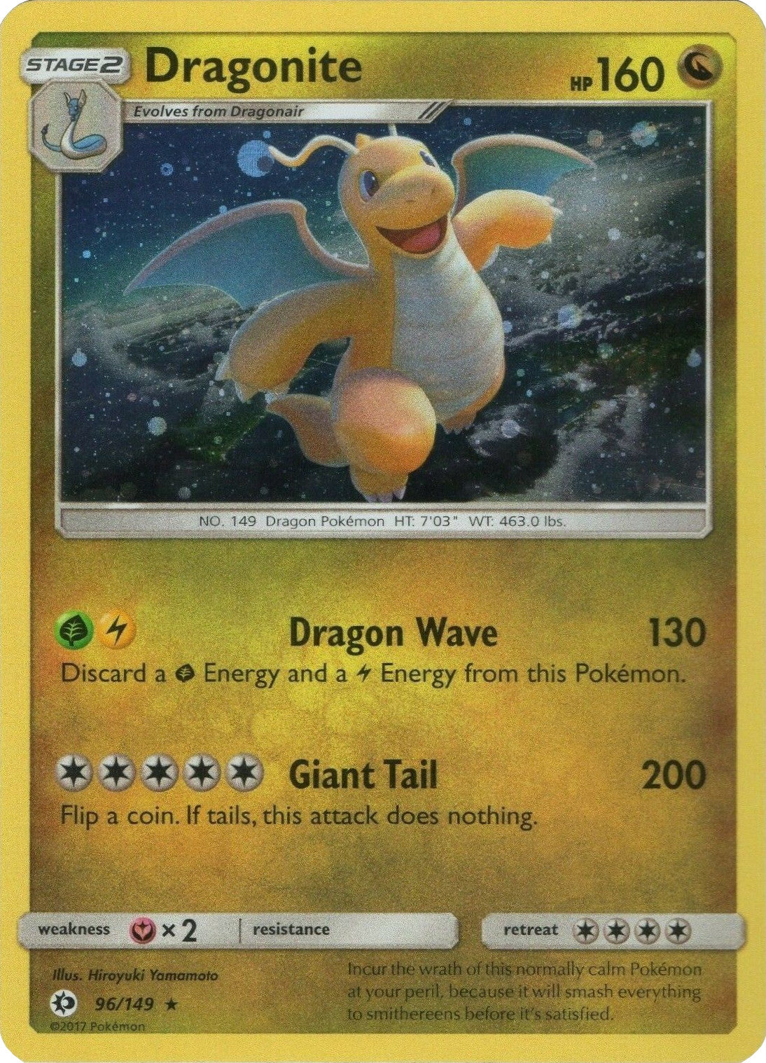 Dragonite (96/149) (Cosmos Holo) [Sun & Moon: Base Set] | Exor Games Bridgewater
