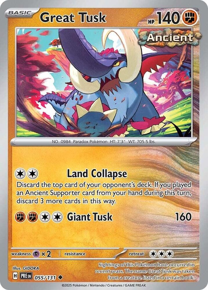 Great Tusk (055/131) [Scarlet & Violet: Prismatic Evolutions] | Exor Games Bridgewater