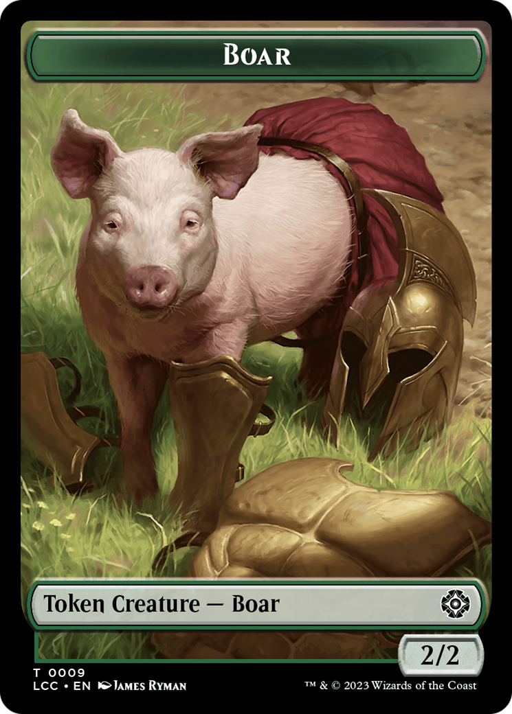 Boar // Merfolk (0005) Double-Sided Token [The Lost Caverns of Ixalan Commander Tokens] | Exor Games Bridgewater