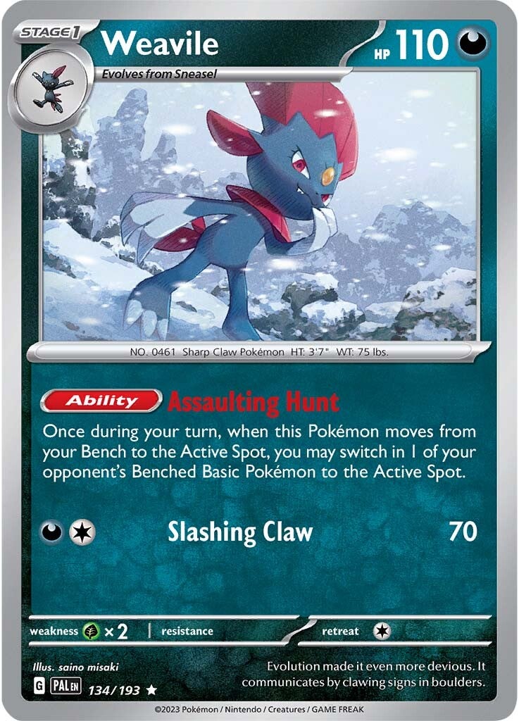 Weavile (134/193) [Scarlet & Violet: Paldea Evolved] | Exor Games Bridgewater