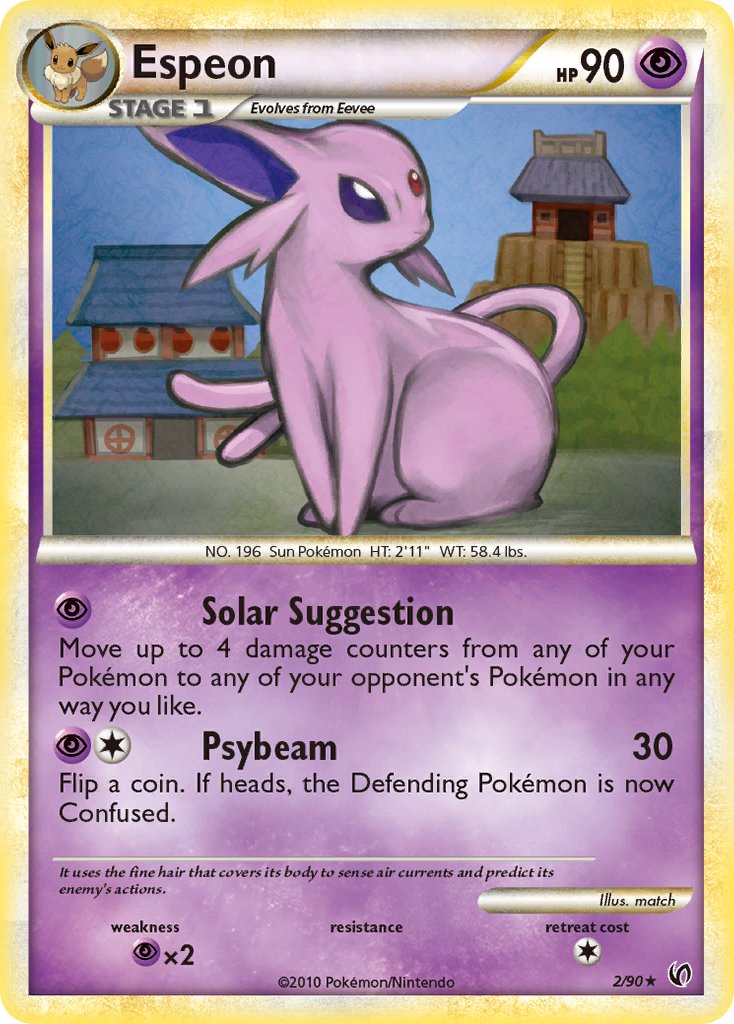 Espeon (2/90) (Cracked Ice Holo) (Theme Deck Exclusive) [HeartGold & SoulSilver: Unleashed] | Exor Games Bridgewater