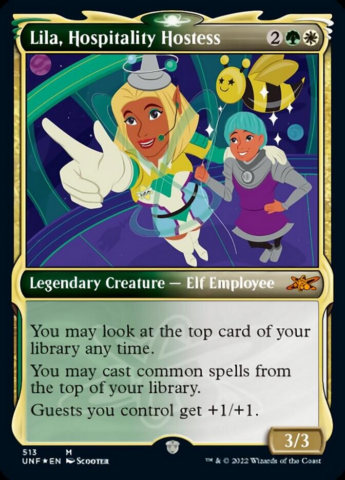Lila, Hospitality Hostess (Showcase) (Galaxy Foil) [Unfinity] | Exor Games Bridgewater