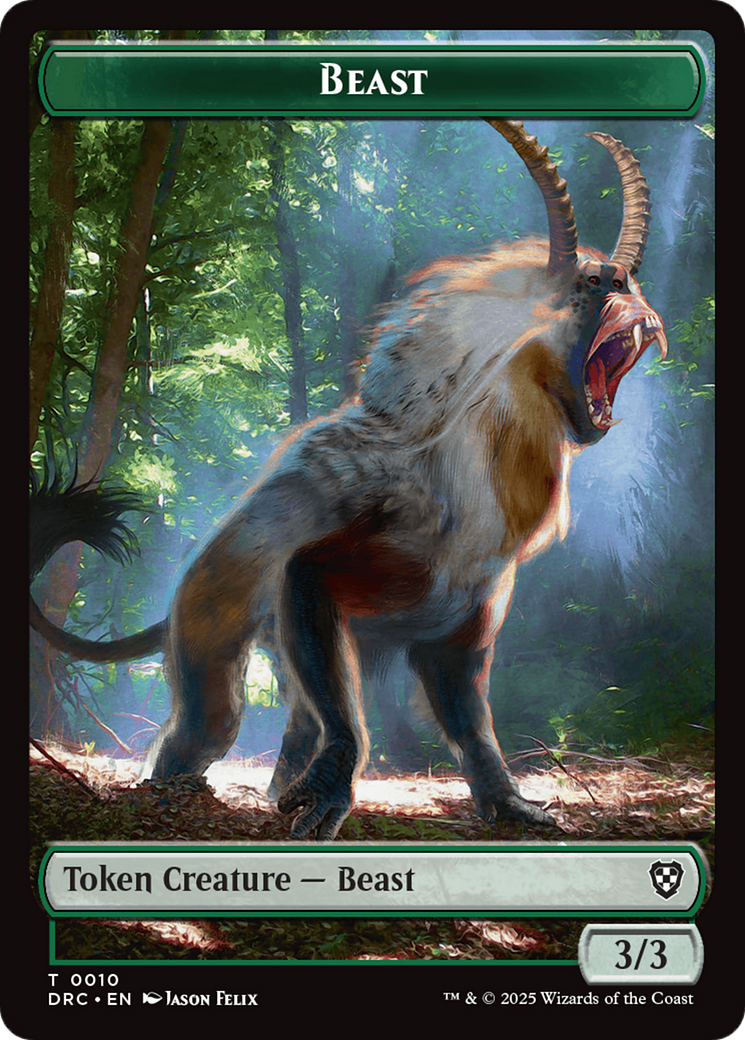 Beast (0010) // Beast (0011) Double-Sided Token [Aetherdrift Commander] | Exor Games Bridgewater