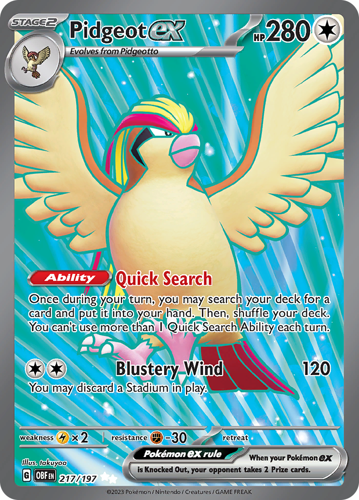 Pidgeot ex (217/197) [Scarlet & Violet: Obsidian Flames] | Exor Games Bridgewater