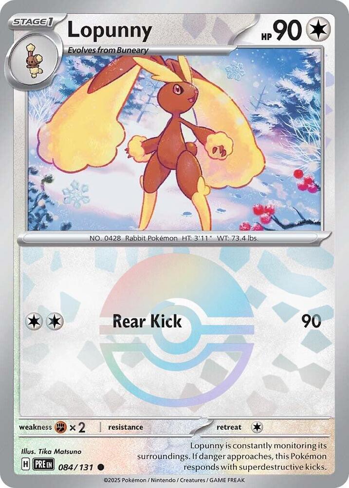 Lopunny (084/131) (Poke Ball Pattern) [Scarlet & Violet: Prismatic Evolutions] | Exor Games Bridgewater