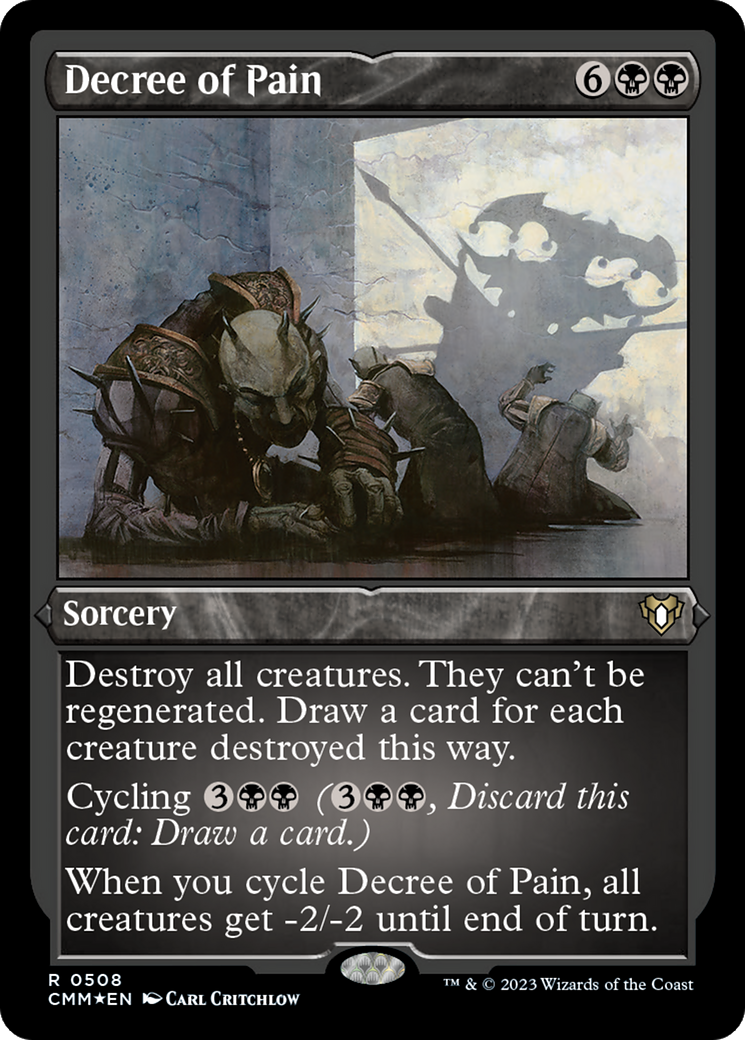 Decree of Pain (Foil Etched) [Commander Masters] | Exor Games Bridgewater