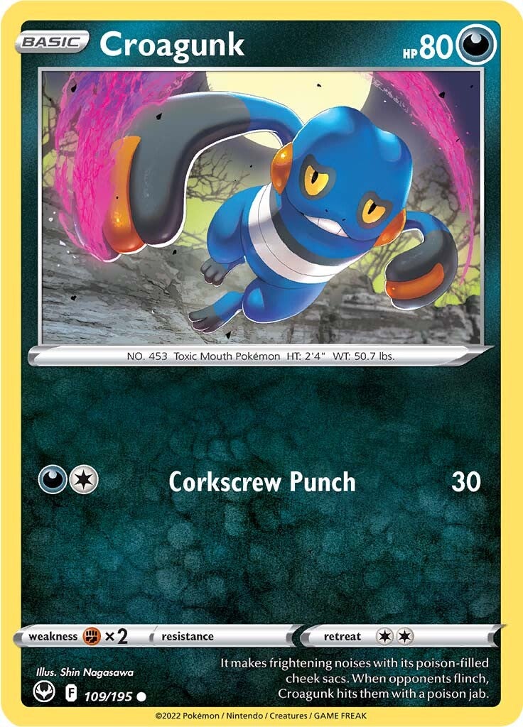 Croagunk (109/195) [Sword & Shield: Silver Tempest] | Exor Games Bridgewater