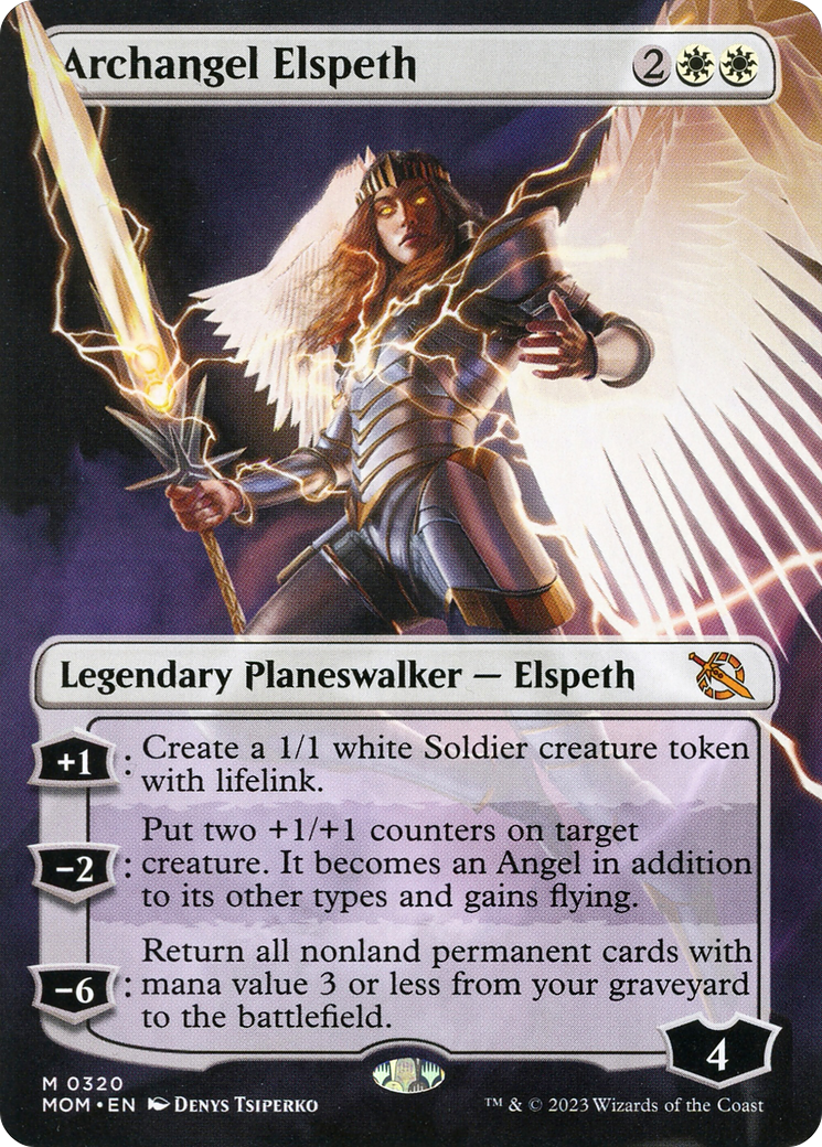 Archangel Elspeth (Borderless Alternate Art) [March of the Machine] | Exor Games Bridgewater