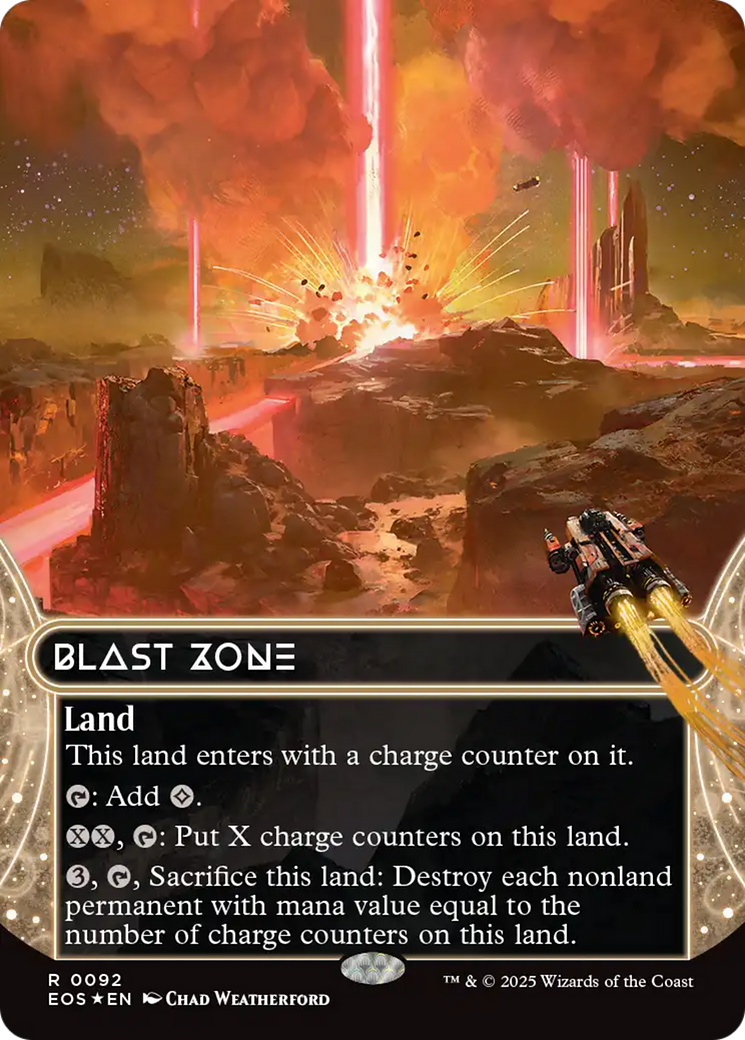 Blast Zone (0092) (Borderless) (Galaxy Foil) [Edge of Eternities: Stellar Sights] | Exor Games Bridgewater