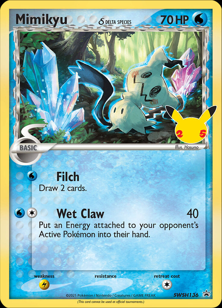 Mimikyu (SWSH136) (Delta Species) (Jumbo Card) [Sword & Shield: Black Star Promos] | Exor Games Bridgewater