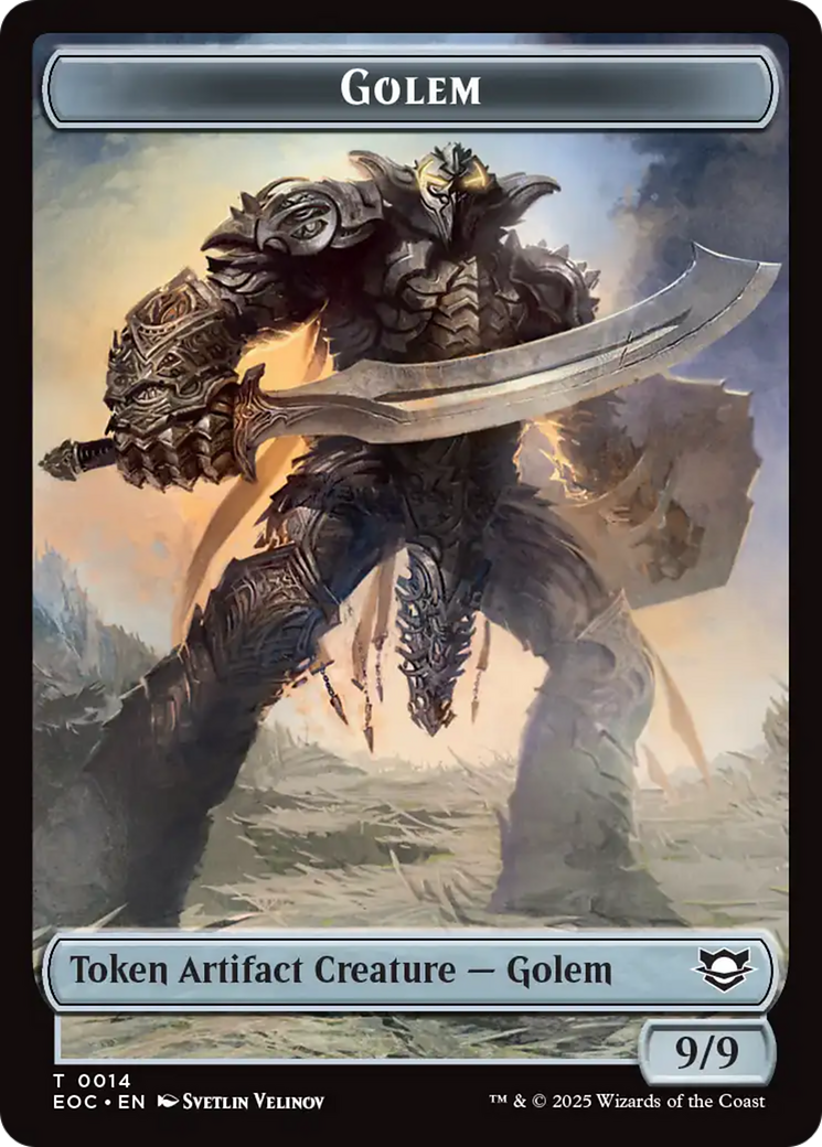 Golem (0012) // Golem (0014) Double-Sided Token [Edge of Eternities Commander Tokens] | Exor Games Bridgewater