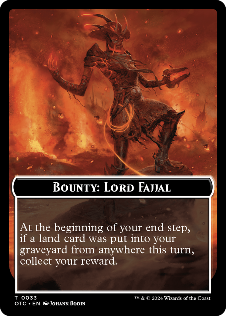 Bounty: Lord Fajjal // Bounty Rules Double-Sided Token [Outlaws of Thunder Junction Commander Tokens] | Exor Games Bridgewater