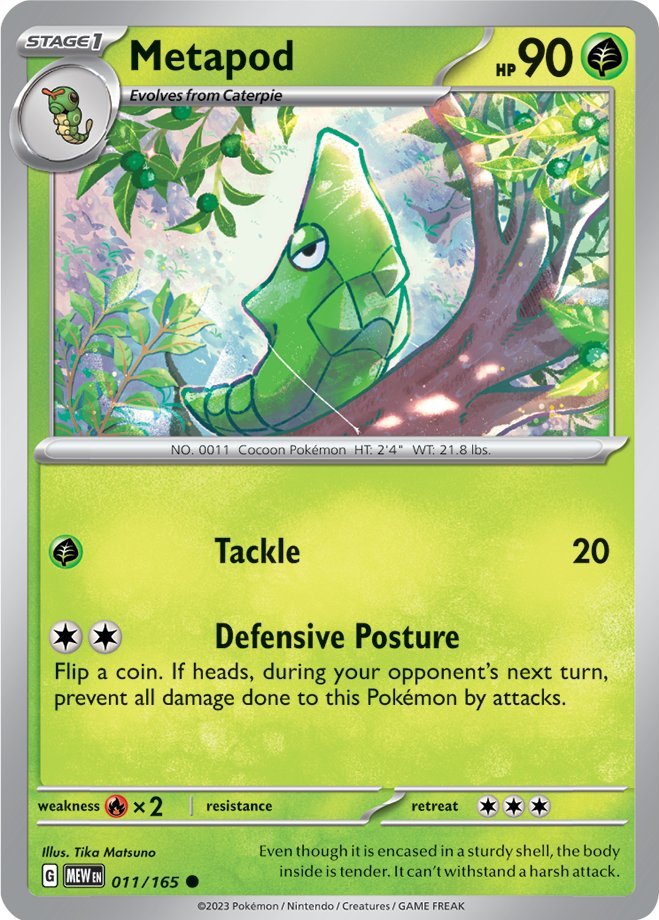 Metapod (011/165) [Scarlet & Violet 151] | Exor Games Bridgewater
